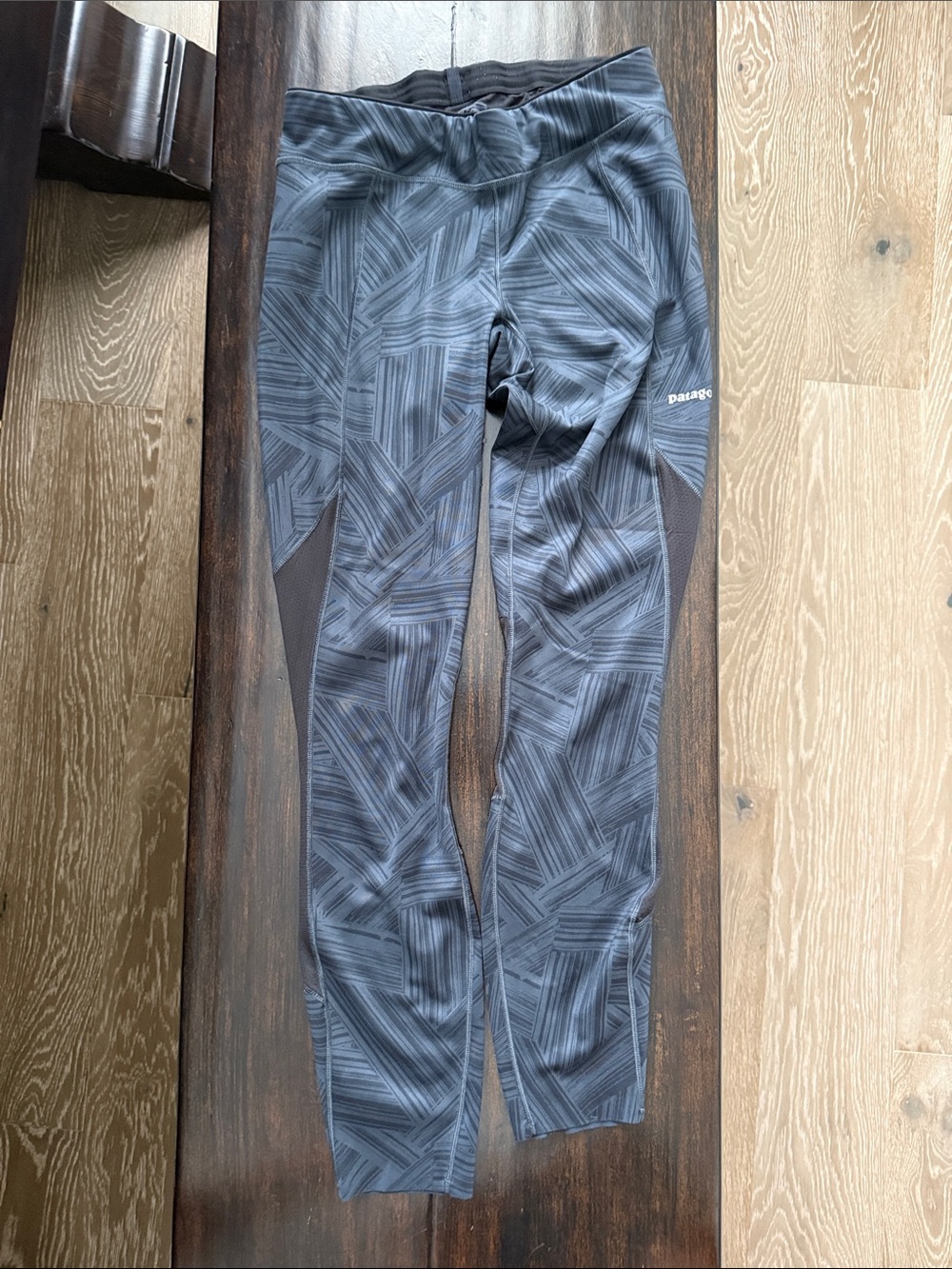 Patagonia Gray Patterned Leggings Run Tights
